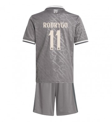 Real Madrid Rodrygo Goes #11 Tercera Equipación Niños 2024-25 Manga Corta (+ Pantalones cortos)